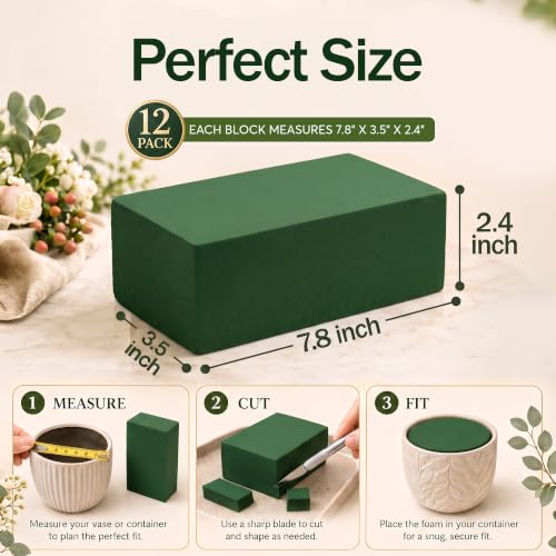 12 Pack Large Dry Floral Foam Blocks