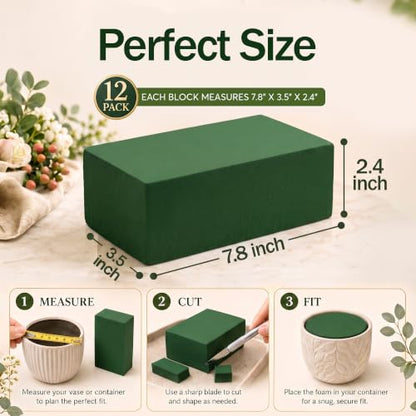 12 Pack Large Dry Floral Foam Blocks