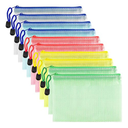 10 Pcs Zipper File Bags (10 Count)