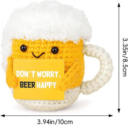 Beer Cup Pin Cushion, Handmade Knitted Pincushions, Cute Pin Cushions Needle Holders for Sewing Quilting Accessory, DIY Crafts or Patchwork Decor