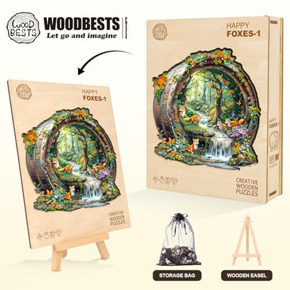 Wooden Puzzles Adults Fox Jigsaw Puzzle 13.4 * 12.8in (255 Count)