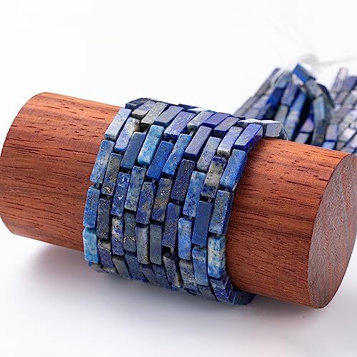 Natural Lapis Lazuli Rectangle Tube Beads 4x13mm 38cm (28 Count)