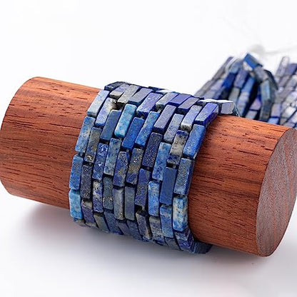 Natural Lapis Lazuli Rectangle Tube Beads 4x13mm 38cm (28 Count)