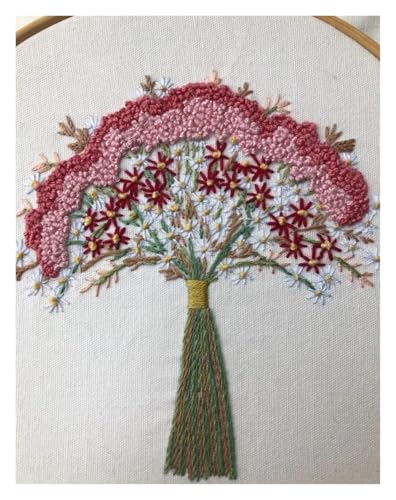 Needle Point Kits Adults Full Range of Starter Including Instructions Stamped Cloth with Pattern Hoop Color Threads and Tools Art Projects