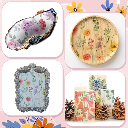 20 Pack Decoupage Napkins Floral Cocktail Decorative Paper Napkins (20 Count)