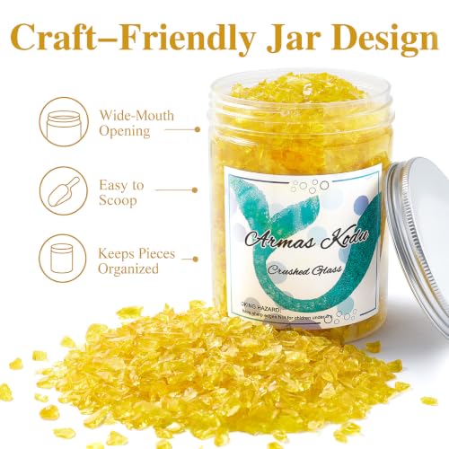 Yellow Crushed Glass for Resin Art & Crafts