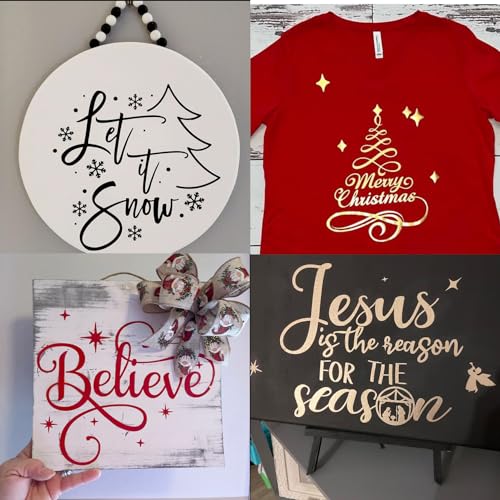 Christmas Stencils for Crafts Reusable Let It Snow Stencil for Porch Signs (12 Count)