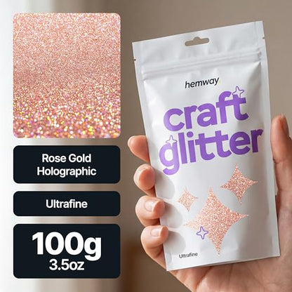 Craft Glitter Rose Gold Holographic 100g Ultrafine Glitter (3.5 Ounce)