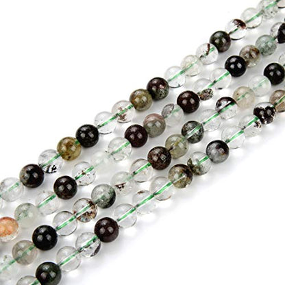 120pcs Adabele Natural Green Phantom Crystal Quartz Healing Gemstone 6mm Round Loose Beads Gem Stone Spacer for DIY Craft Jewelry Making GE7 (116 Count)