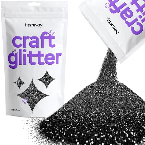 Craft Glitter Black 100g Microfine Glitter (3.5 Ounce)