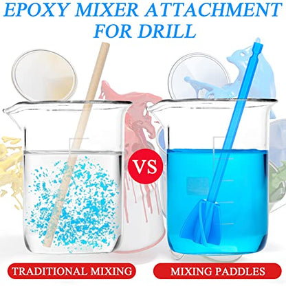 12 Pieces Epoxy Mixer Attachment for Drill Helix Paint Mixer Reusable Paint Stirrers Drill Attachment for Resin for Jewelry Resin Casting Molds