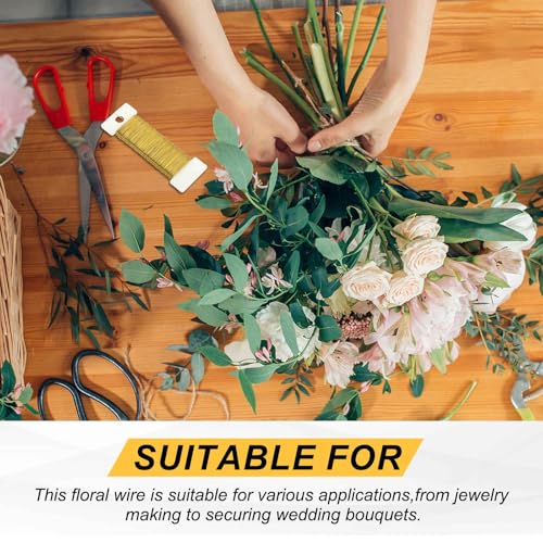 190 Yards 575 Feet 27 Gauge Metal Floral Wire Red Flexible Paddle Thin Floral Wires for Craft (5 Count)