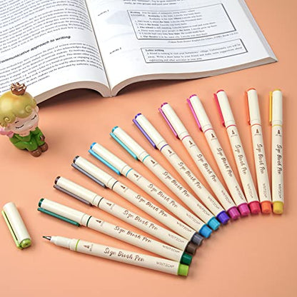 Brush Tip Marker Pens (12 Count)