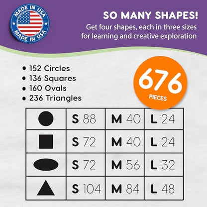 Circle Square Oval Triangle Cutouts (676 Count)