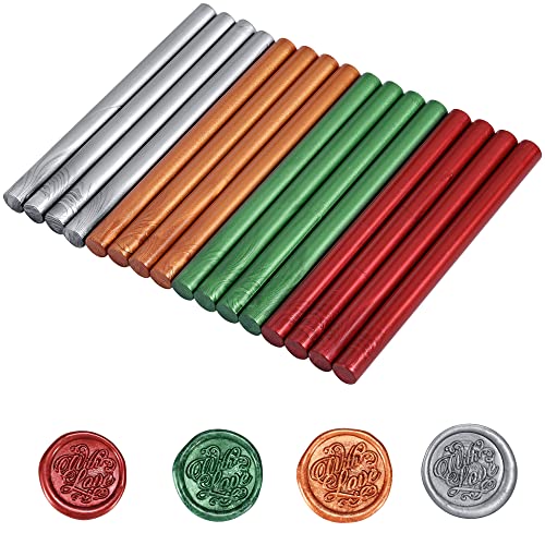 16Pcs Christmas Sealing Wax Sticks for Wax Seal Stamp (16 Count)