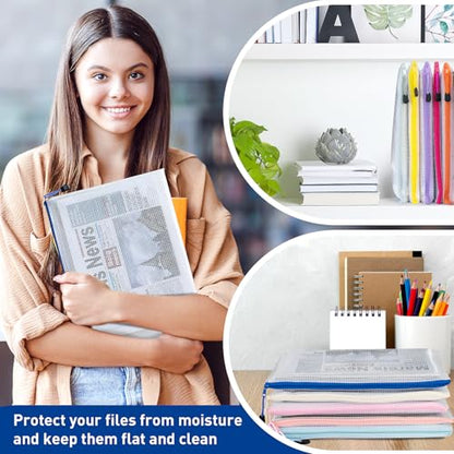 9pcs A4 Mesh Zipper Pouch Bags (9 Count)
