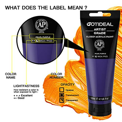 Metallic Acrylic Paint Pearl Purple Tubes (4.1 Fl Oz)