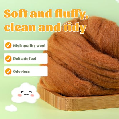 3.53oz Needle Felting Wool Roving Wool for Felting Wool Felting Supplies