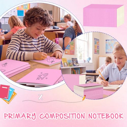 100 Pack A5 Composition Notebooks Bulk 5"x8" Notebooks Pink (100 Count)