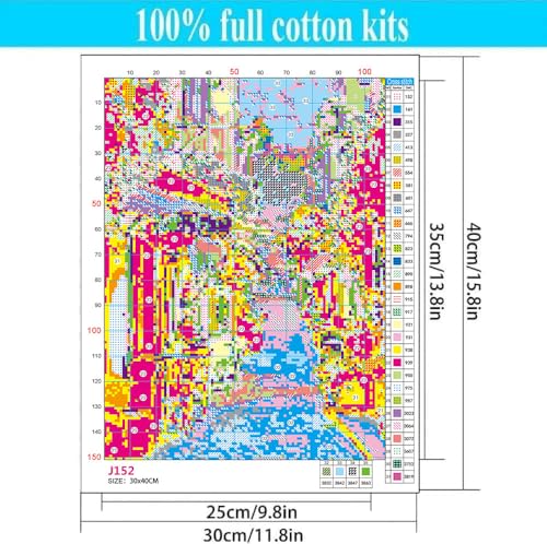 Landscape Stamped Cross Stitch Kits for Beginners Adults