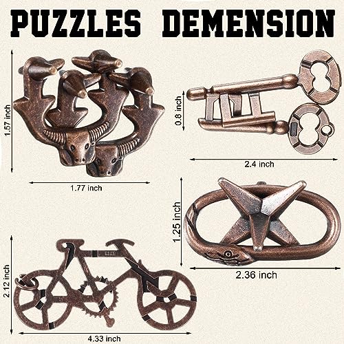 9 Pcs Metal Brain Teasers 3D Steel Puzzle Set (9 Count)