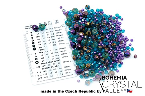 0.88oz of Blue Purple Mix of Czech Faceted Fire Polished Beads