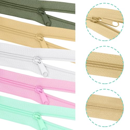31 Yards 10 Pcs Sewing Zippers #3 Nylon Coil Zippers Assorted Zipper for Sewing with 40 Zipper Sliders for DIY Tailor Sewing Crafts Supplies