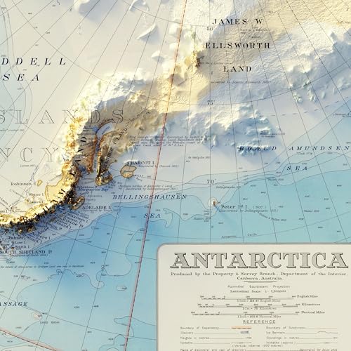 Antarctica 1939 Shaded Relief Map