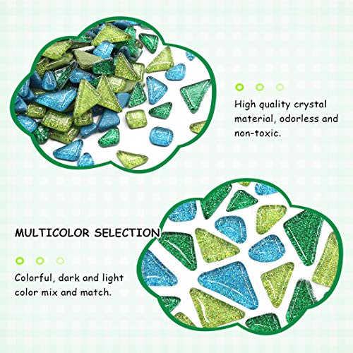 1 Pound Mixed Colors Shine Crystal Series Mosaic Tiles Assortment Kit (16 Ounce)