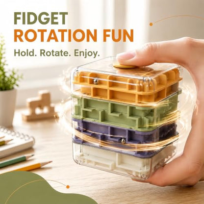 4 Layer 2 in 1 3D Rolling Ball Maze Cube