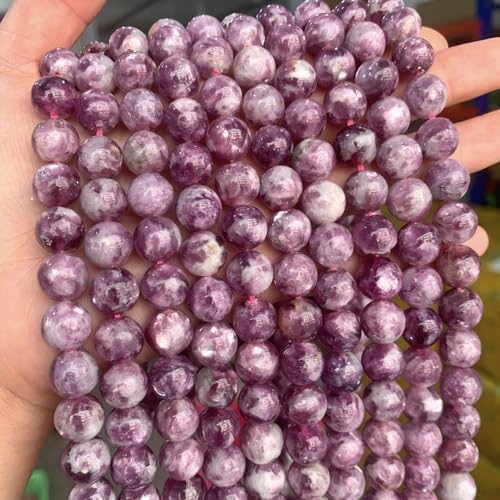 60PCS 6MM Natural Stone Purple Emerald Beads Round Loose Beads for Jewelry Making DIY Bracelet Necklace Accessories 15"