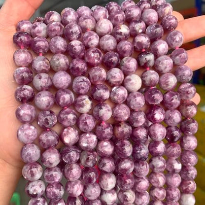 60PCS 6MM Natural Stone Purple Emerald Beads Round Loose Beads for Jewelry Making DIY Bracelet Necklace Accessories 15"