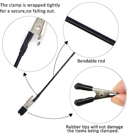 Model Painting Stand Base Holder and 10PCS Bendable Alligator Clip Sticks Set with Lager Clips
