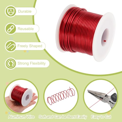 12 Gauge Anodized Aluminum Craft Wire Bendable Bonsai Training Wire 98 Feet 2mm for Sculpting Crafts Wreath Floral Beading Jewelry Making