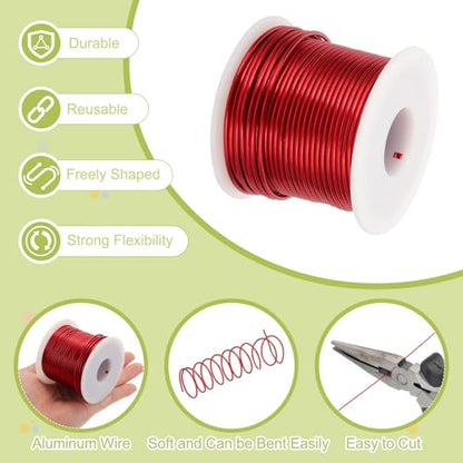 12 Gauge Anodized Aluminum Craft Wire Bendable Bonsai Training Wire 98 Feet 2mm for Sculpting Crafts Wreath Floral Beading Jewelry Making