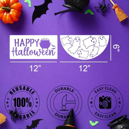 Halloween Stencils for Painting on Wood Halloween Stencils for Door Mats (12 Count)