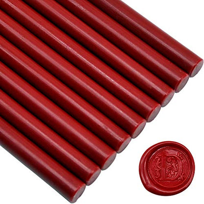 Matte Dark Red Glue Gun Sealing Wax Sticks Wax Seal Rod (12 Count)