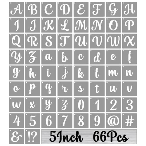 5 Inch Alphabet Letter Stencils for Painting (66 Count)