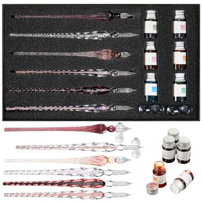 14 Pcs Glass Dip Pen Ink Set for Art Supplies (6 Count)