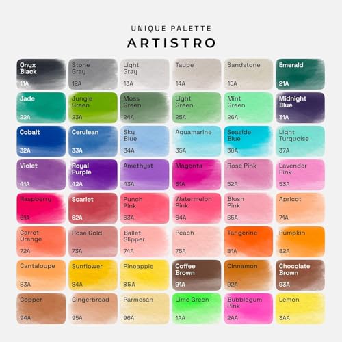 48 Watercolor Markers with Flexible Paint Brush Pens for Pros & Beginners (51 Count)