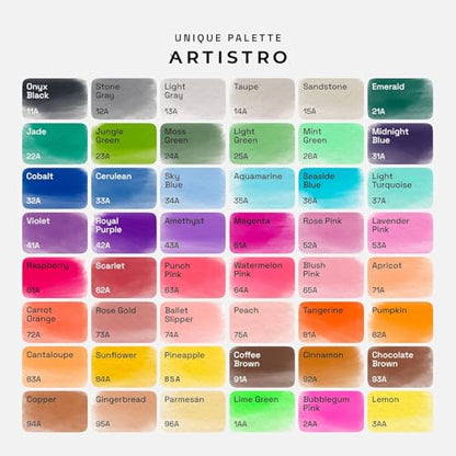 48 Watercolor Markers with Flexible Paint Brush Pens for Pros & Beginners (51 Count)