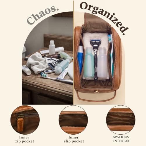 Leather Toiletry Bag for Men