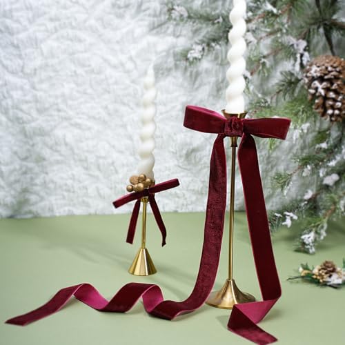 Burgundy Thin Velvet Ribbon