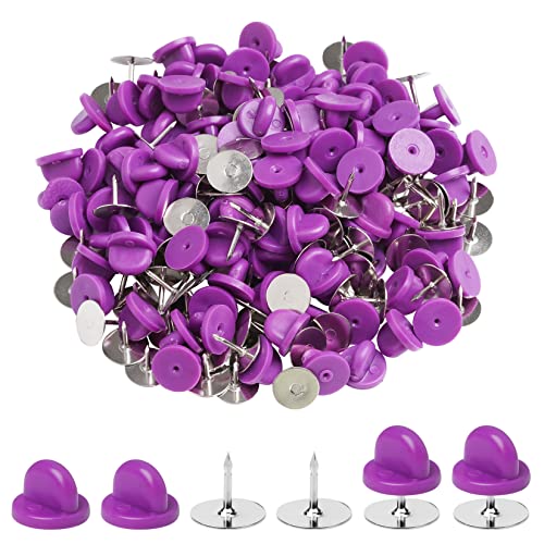 400pcs PVC Rubber Pin Backs Heliltd Butterfly Clutch Pins Tie Tacks Blank Pins for Uniform Badges Backing Holder Clasp Lapel Pin Enamel Pins (400 Count)