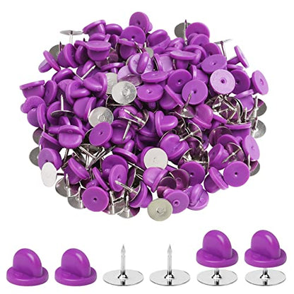 400pcs PVC Rubber Pin Backs Heliltd Butterfly Clutch Pins Tie Tacks Blank Pins for Uniform Badges Backing Holder Clasp Lapel Pin Enamel Pins (400 Count)