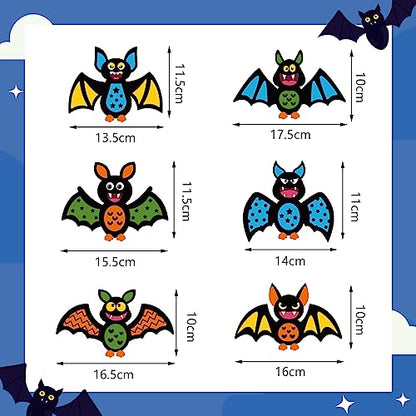 12 Pack Bat Crafts for Kids Bat Crafts Kits Make You Own Bat Foam Stickers Ornament DIY Arts and Crafts for Kids Girls Boys Halloween Party Supplies Halloween Decoration (12 Count)