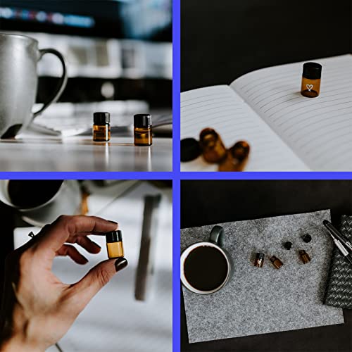 2ml Amber Small Glass Vials 100pcs with Screw Caps (100 Count)