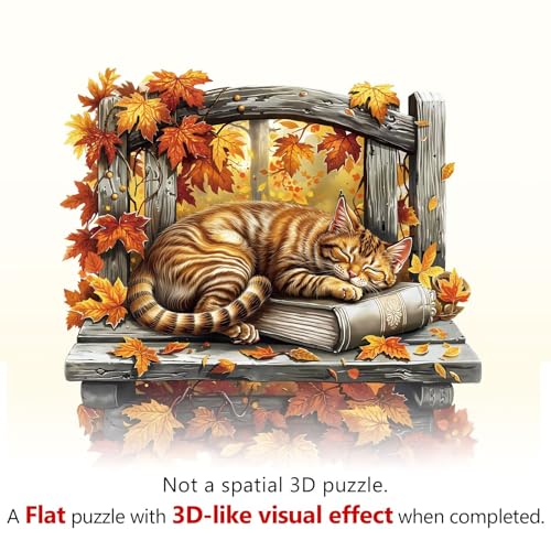 Resting Cat Puzzles Adults Gifts Wooden 200 Pieces 11.4 * 11.4in
