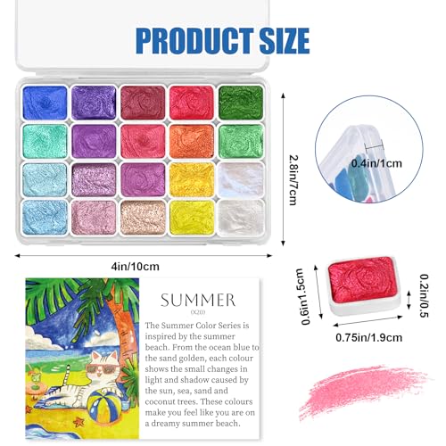 Mini Glitter Watercolor Paint Set (20 Count)
