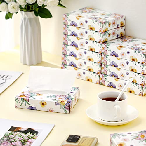 24 Packs 960 Sheets Tissue Cube Car Facial Boxes Disposable Facial Travel Tissues Holder Soft Watercolor Boxes 2 Ply 40 Sheets for Wedding Household Car Kitchen Bathroom (960 Count)